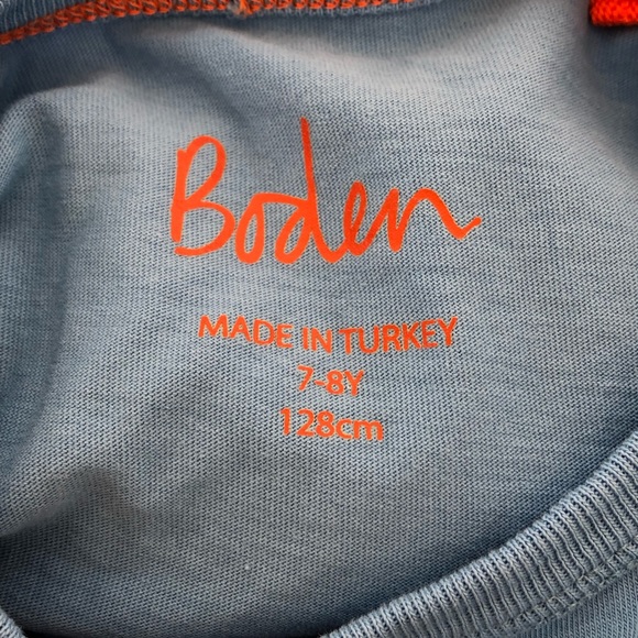 Boden Size 7-8Y Blue Graphic Shirt with Skating Hedgehog/Porcupine - Picture 4 of 4